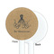 Octopus & Burlap Print White Plastic 5.5" Stir Stick - Single Sided - Round - Front & Back