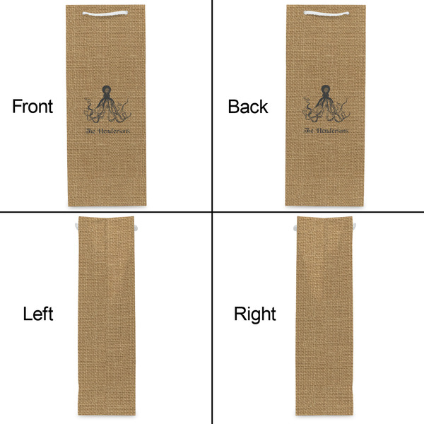 Octopus & Burlap Print Wine Gift Bag - Gloss - Approval