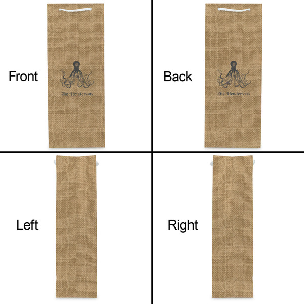 Octopus & Burlap Print Wine Gift Bag - Matte - Approval