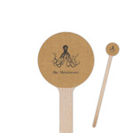 Octopus & Burlap Print Round Wooden Stir Sticks (Personalized)
