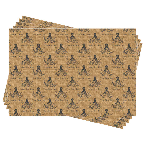 Octopus & Burlap Print Wrapping Paper - Front & Back - Sheets Approval
