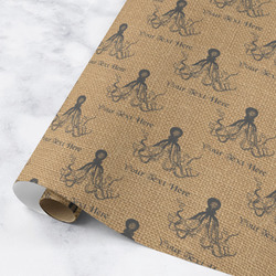 Octopus & Burlap Print Wrapping Paper Roll - Medium - Matte (Personalized)