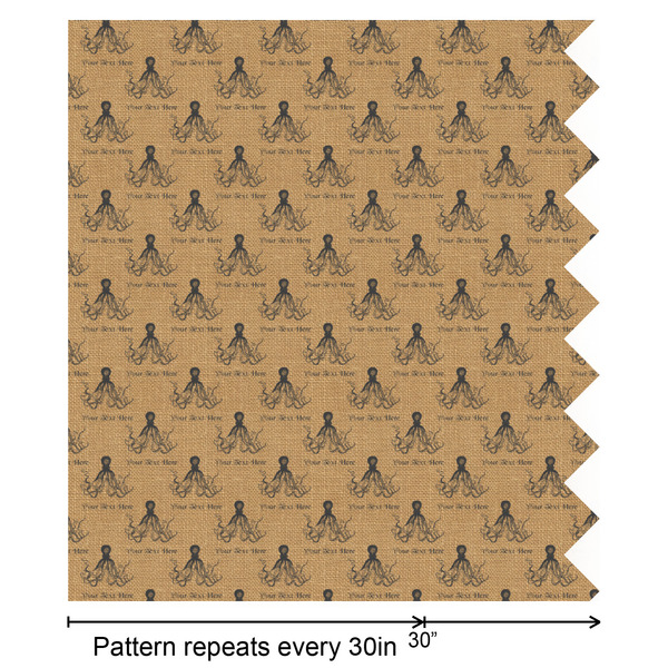 Octopus & Burlap Print Wrapping Paper Roll - Matte - Partial Roll