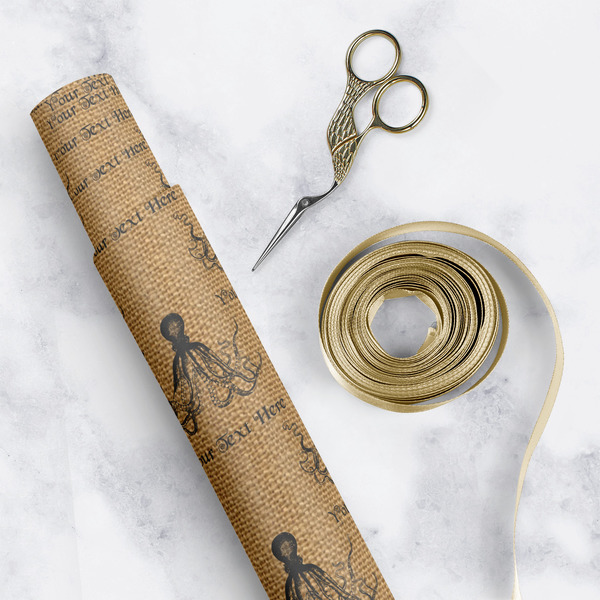 Octopus & Burlap Print Wrapping Paper Rolls - Lifestyle 1