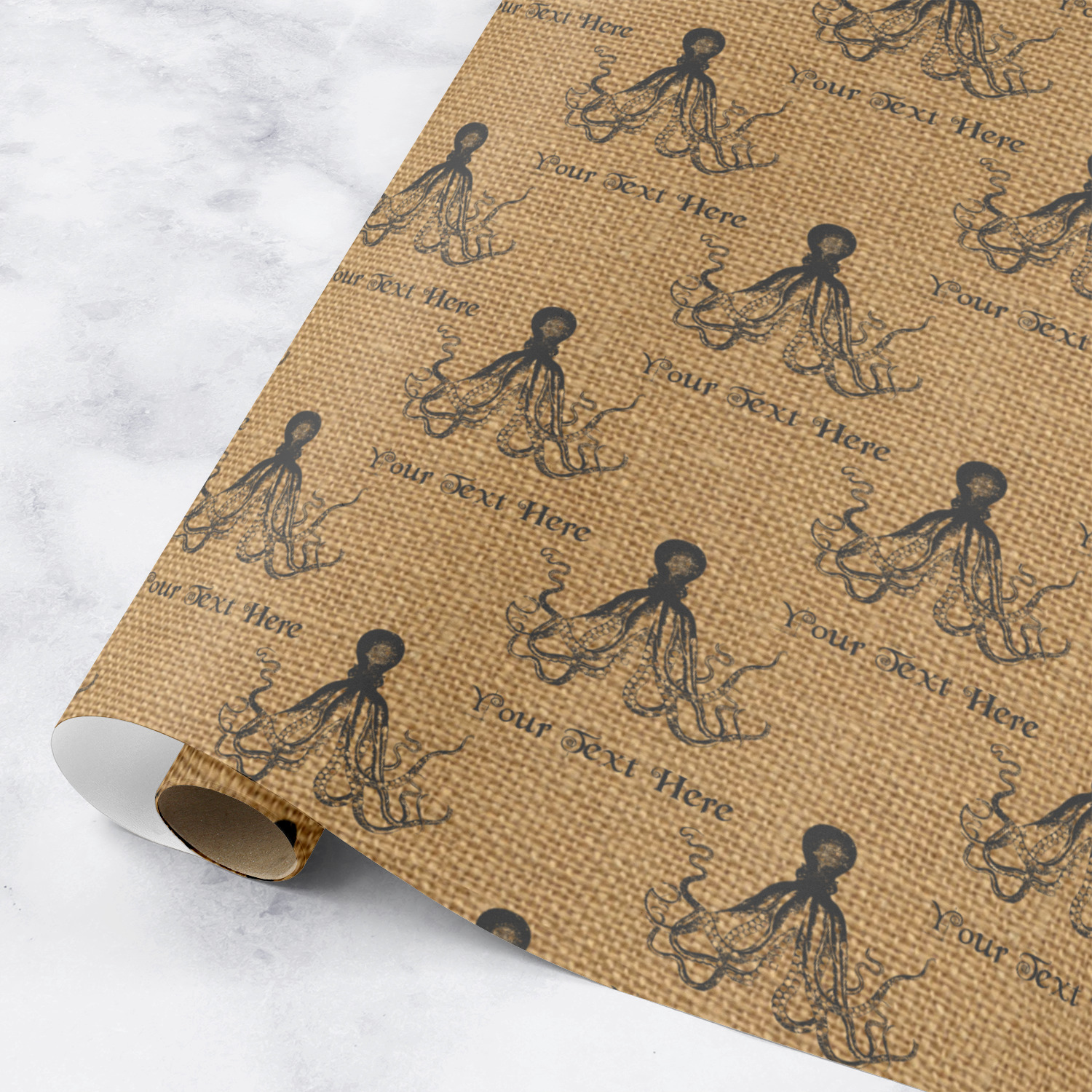 Custom Octopus & Burlap Print Wrapping Paper (Personalized)