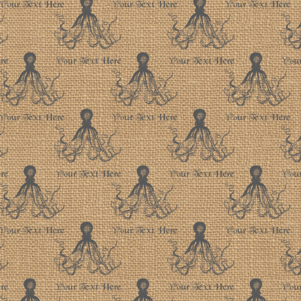 Octopus & Burlap Print Wrapping Paper Square