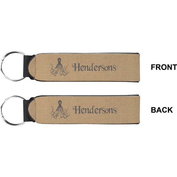 Octopus & Burlap Wristlet (Front + Back)