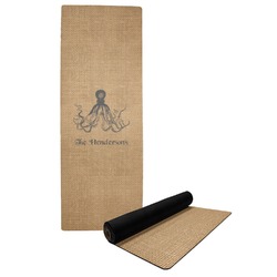 Octopus & Burlap Print Yoga Mat (Personalized)