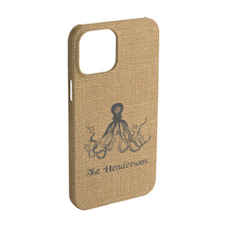 Octopus & Burlap Print iPhone Case - Plastic - iPhone 15 (Personalized)