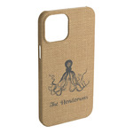 Octopus & Burlap Print iPhone Case - Plastic (Personalized)