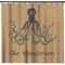 Octopus & Burlap Print Shower Curtain (Personalized)