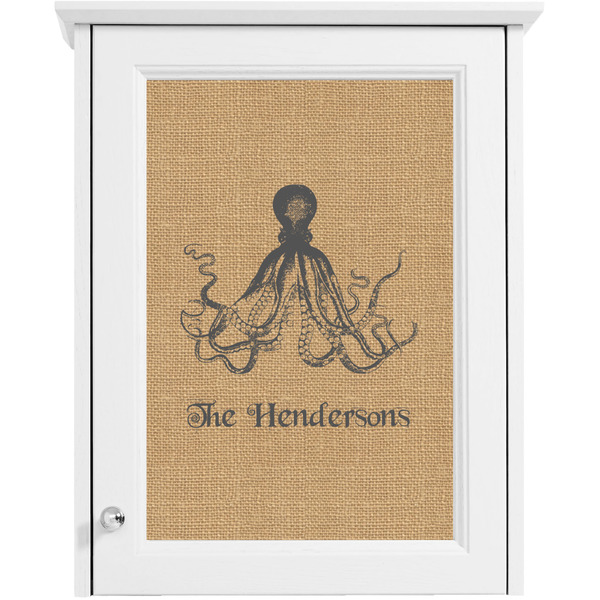 Octopus & Burlap Single White Cabinet Decal