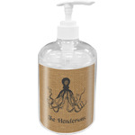 Octopus & Burlap Print Acrylic Soap & Lotion Bottle (Personalized)