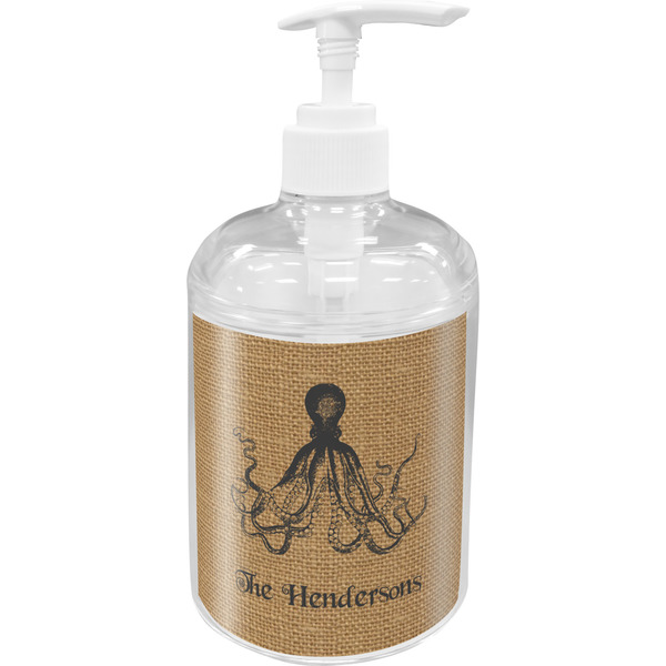 Octopus & Burlap Soap / Lotion Dispenser (Personalized)