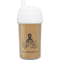 Octopus & Burlap Print Toddler Sippy Cup (Personalized)
