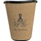 Octopus & Burlap Print Waste Basket - Single Sided (Black) (Personalized)