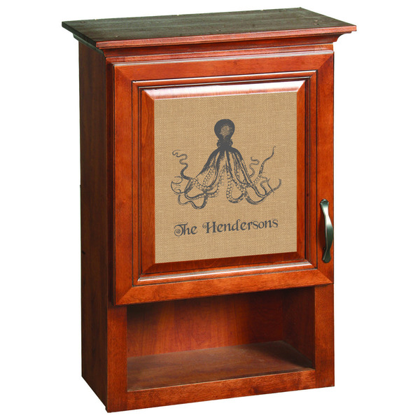 Octopus & Burlap Wooden Cabinet Decal (Medium)