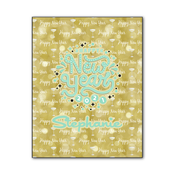 Custom Happy New Year Wood Print - 11x14 (Personalized)
