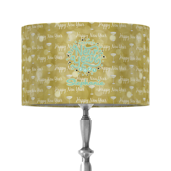 Happy New Year 12" Drum Lampshade - ON STAND (Fabric)