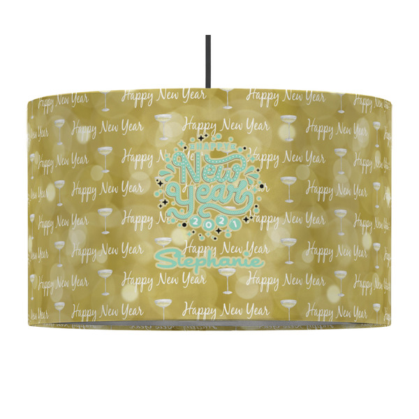 Custom Happy New Year 12" Drum Pendant Lamp - Fabric (Personalized)