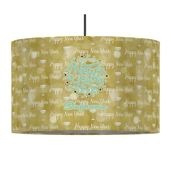 Happy New Year 12" Drum Lampshade - PENDANT (Fabric)