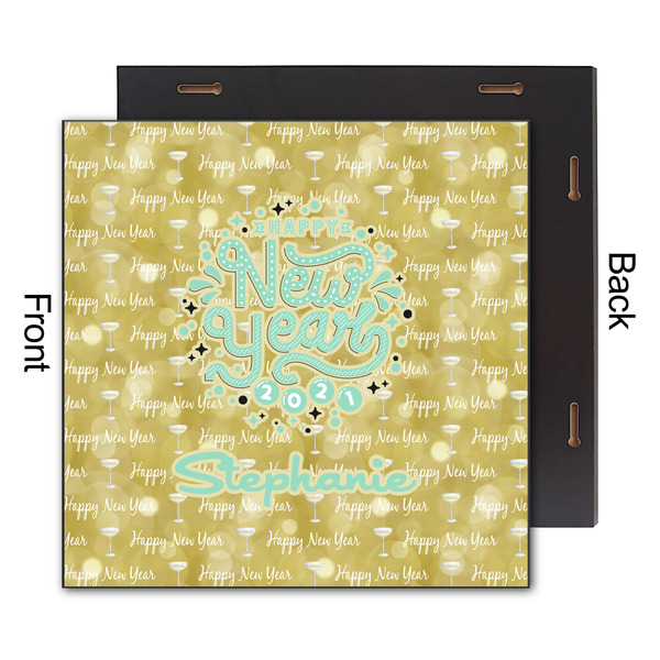 Happy New Year 12x12 Wood Print - Front & Back View