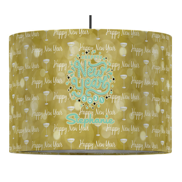 Custom Happy New Year 16" Drum Pendant Lamp - Fabric (Personalized)