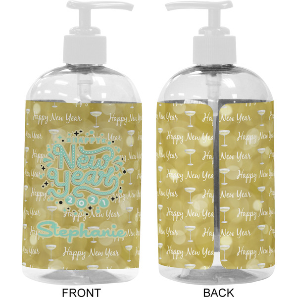 Happy New Year 16 oz Plastic Liquid Dispenser- Approval- White