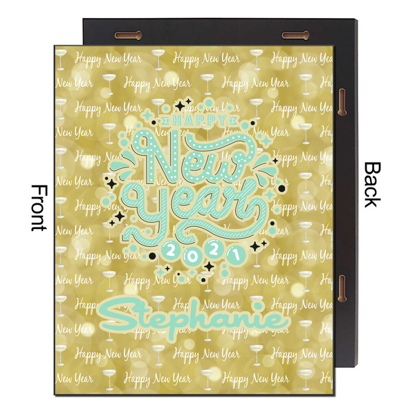 Happy New Year 16x20 Wood Print - Front & Back View