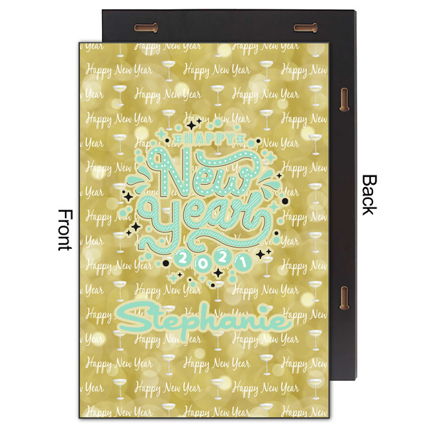 Happy New Year 20x30 Wood Print - Front & Back View