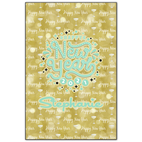 Custom Happy New Year Wood Print - 20x30 (Personalized)