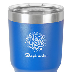 Happy New Year 30 oz Stainless Steel Tumbler - Royal Blue - Double-Sided (Personalized)