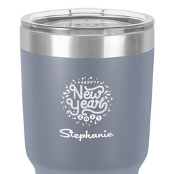 Happy New Year 30 oz Stainless Steel Tumbler - Grey - Single-Sided (Personalized)