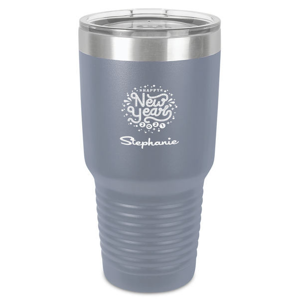Custom Happy New Year 30 oz Stainless Steel Tumbler - Grey - Single-Sided (Personalized)