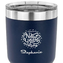 Happy New Year 30 oz Stainless Steel Tumbler - Navy - Double Sided (Personalized)