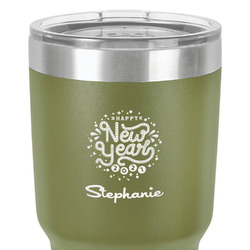 Happy New Year 30 oz Stainless Steel Tumbler - Olive - Single-Sided (Personalized)