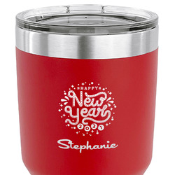Happy New Year 30 oz Stainless Steel Tumbler - Red - Single Sided (Personalized)