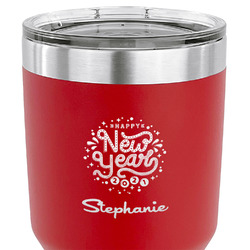 Happy New Year 30 oz Stainless Steel Tumbler - Red - Single Sided (Personalized)