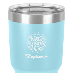 Happy New Year 30 oz Stainless Steel Tumbler - Teal - Single-Sided (Personalized)