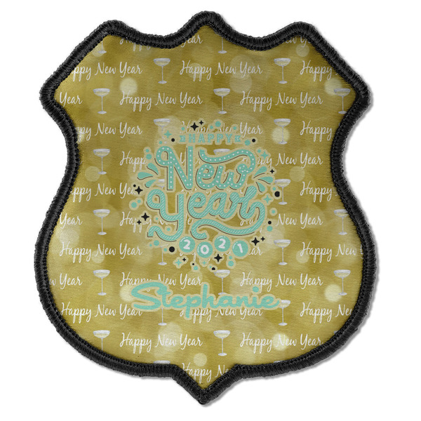 Custom Happy New Year Iron On Shield Patch C w/ Name or Text