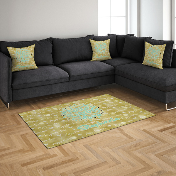 Happy New Year 4'x6' Indoor Area Rugs - IN CONTEXT