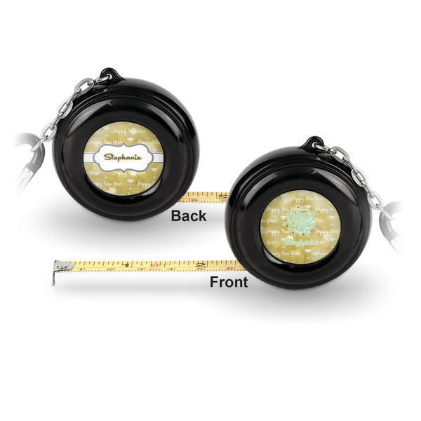 Happy New Year 6-Ft Pocket Tape Measure with Carabiner Hook - Front and Back