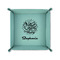 Happy New Year 6" x 6" Teal Leatherette Snap Up Tray - FOLDED UP