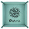 Happy New Year 9" x 9" Teal Leatherette Snap Up Tray - FOLDED