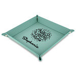Happy New Year 9" x 9" Teal Faux Leather Valet Tray (Personalized)