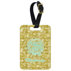 Happy New Year Metal Luggage Tag w/ Name or Text