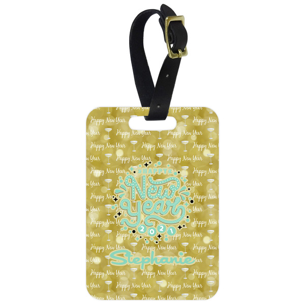 Custom Happy New Year Metal Luggage Tag w/ Name or Text
