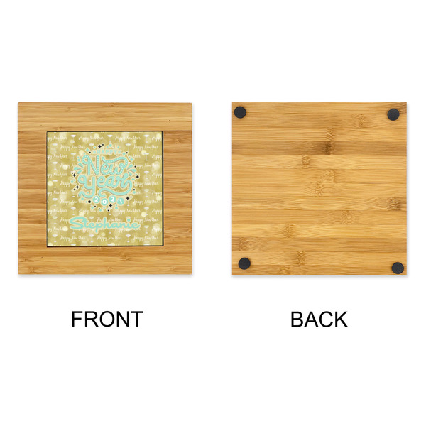 Happy New Year Bamboo Trivet with 6" Tile - APPROVAL