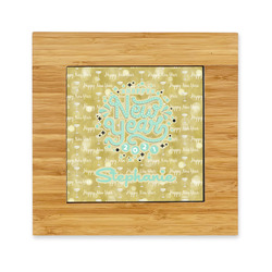 Happy New Year Bamboo Trivet with Ceramic Tile Insert (Personalized)
