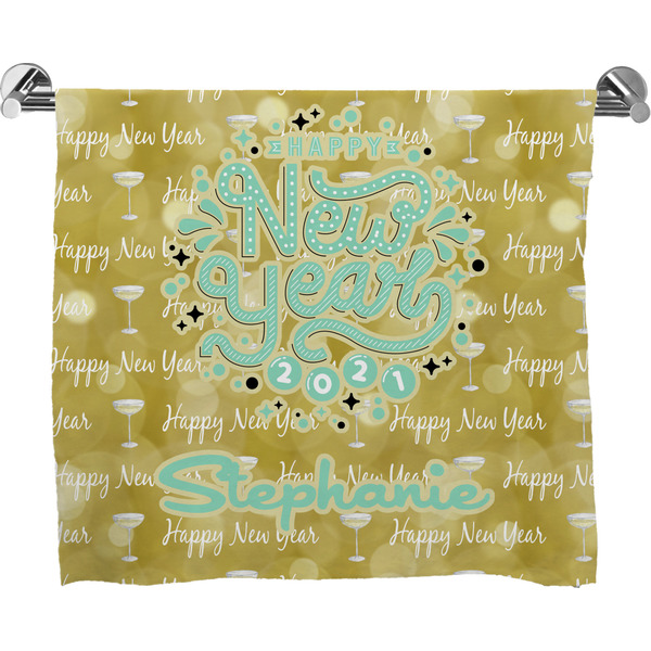 Custom Happy New Year Bath Towel w/ Name or Text
